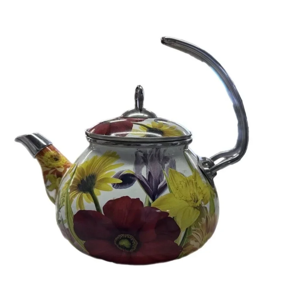 The Pioneer Woman Flower Garden Enamel Tea Kettle Teapot RETIRED! - Picture 3 of 5